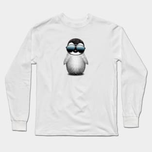 Cute Baby Penguin Wearing Sunglasses Long Sleeve T-Shirt